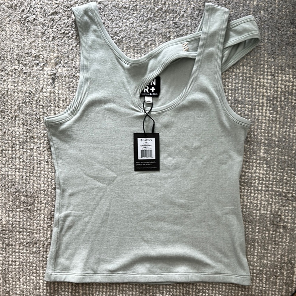 Alp N Rock Green Asymmetrical Fitted Tank Top